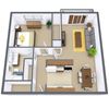 Place One Apartments | One Bedroom | Plan 11A Place One Apartments | One Bedroom | Plan 11A